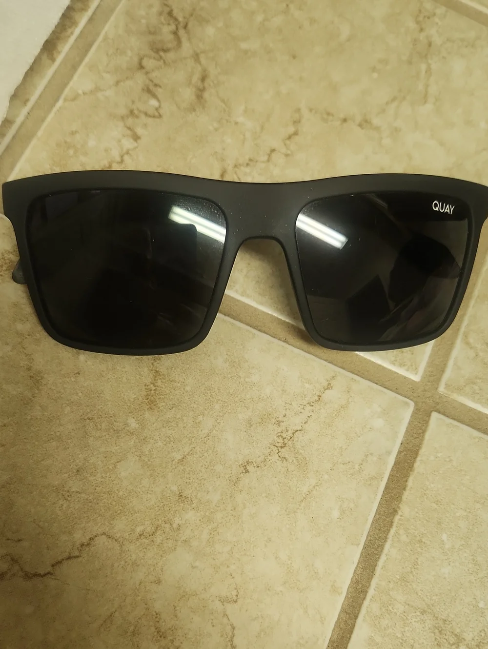 Quay Australia Matte Black Square Sunglasses for Women  Wore A Few Times